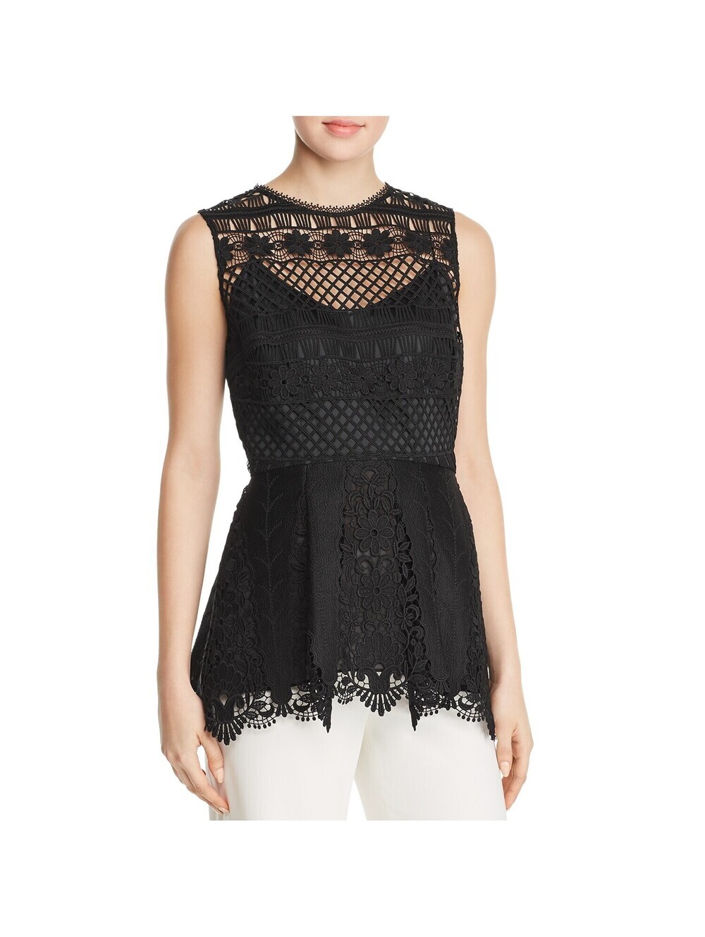 Elie Tahari Womens Alessandra Lace Top Size 4